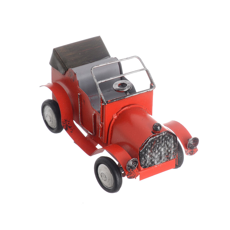 Classic hand-movable metal carriage, decorated, 9*5 cm, red