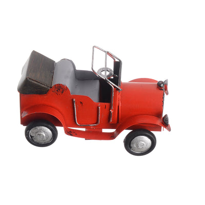 Classic hand-movable metal carriage, decorated, 9*5 cm, red
