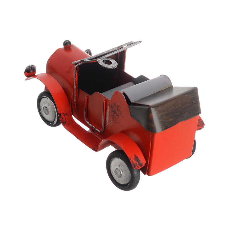 Classic hand-movable metal carriage, decorated, 9*5 cm, red