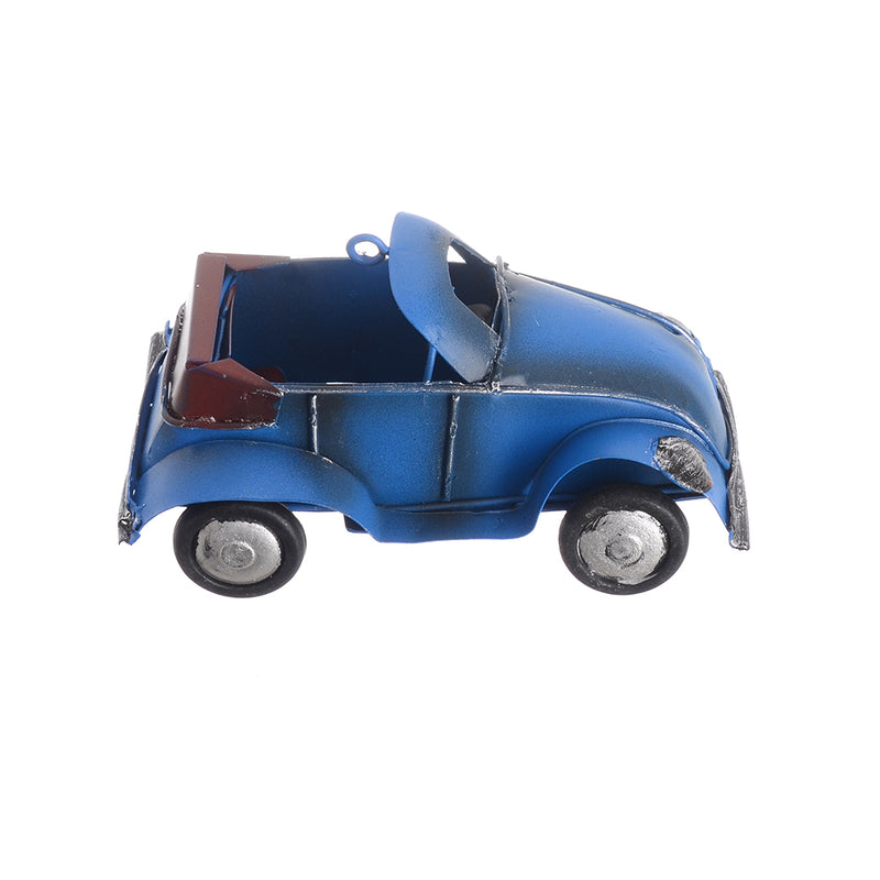 Classic metal hand-moved decorative carriage, 10*5 cm, blue
