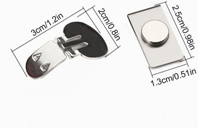 Invisible magnetic craft clasps for men, silver color