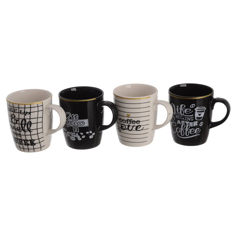 Mug set 4*1 porcelain, 9x7 cm, multiple colors