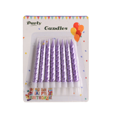 Birthday Candle Set 8 Pieces Spiral Shape 9cm