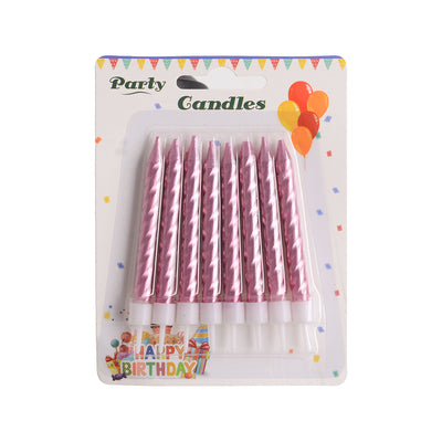 Birthday Candle Set 8 Pieces Spiral Shape 9cm