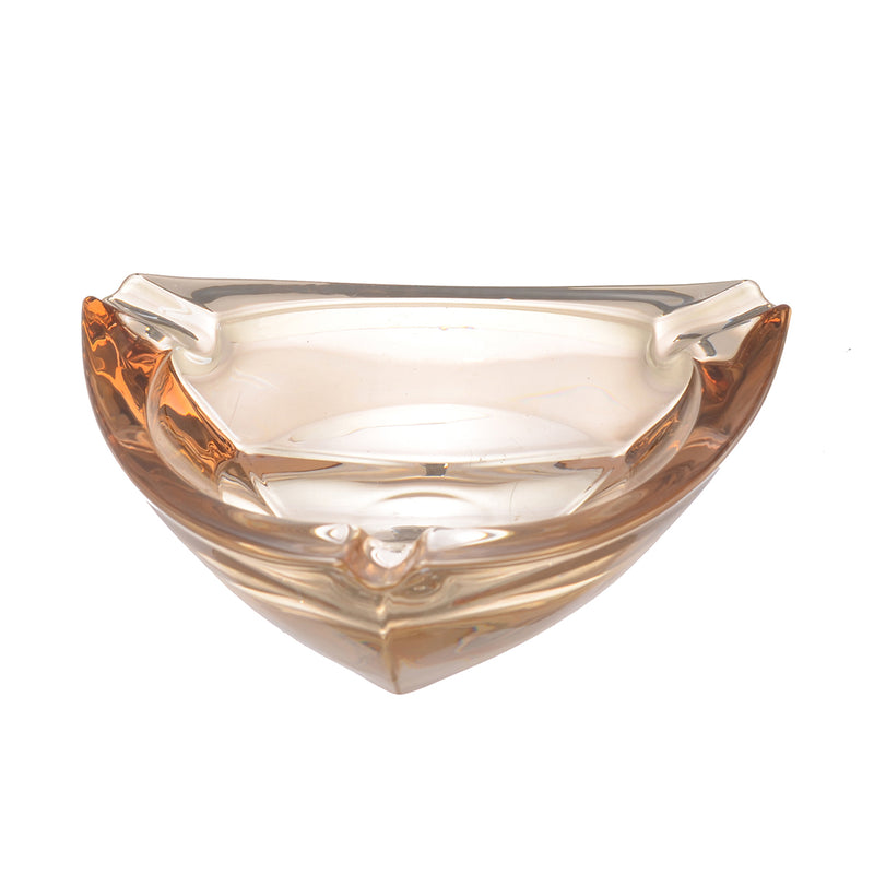 Blank Max triangle-shaped glass ashtray, 17*18*4cm, amber color