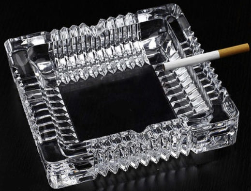 Small glass ashtray, square shape, 10.5*10.5*3.5cm, transparent color