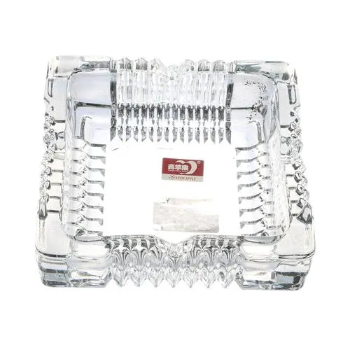 Small glass ashtray, square shape, 10.5*10.5*3.5cm, transparent color