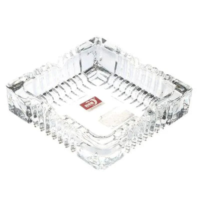 Small glass ashtray, square shape, 10.5*10.5*3.5cm, transparent color