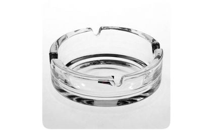 Small glass ashtray, plain circular shape, 10.5*10.5*3cm, transparent color