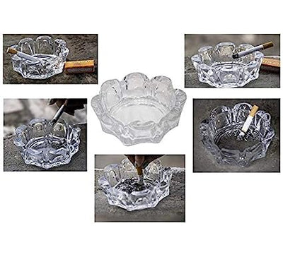 Small glass ashtray, circular shape, 10.5*10.5*3cm, transparent color