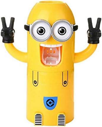 Toothbrush holder with automatic toothpaste dispenser, Minions design, 19*7.5cm, yellow