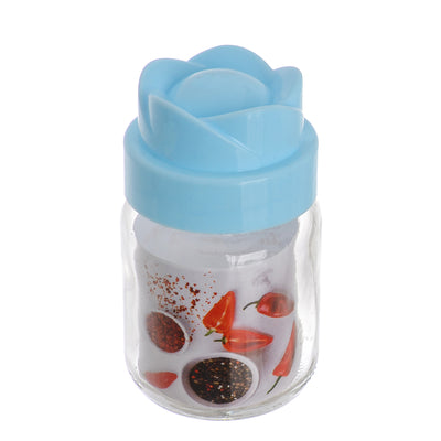Mini Glass Spice Storage Jar with Rose Lid 6 oz