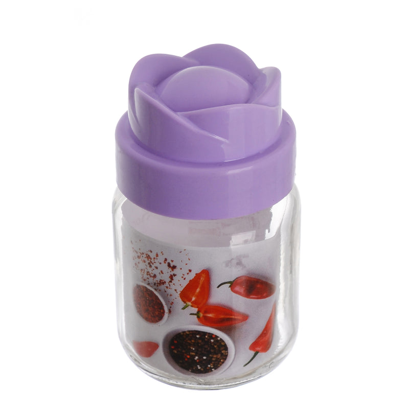Mini Glass Spice Storage Jar with Rose Lid 6 oz
