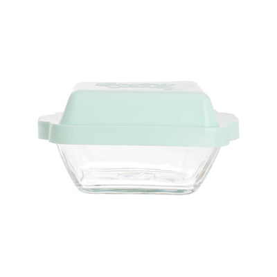 Lily, a square glass bowl with a plastic lid, small, 9*9 cm