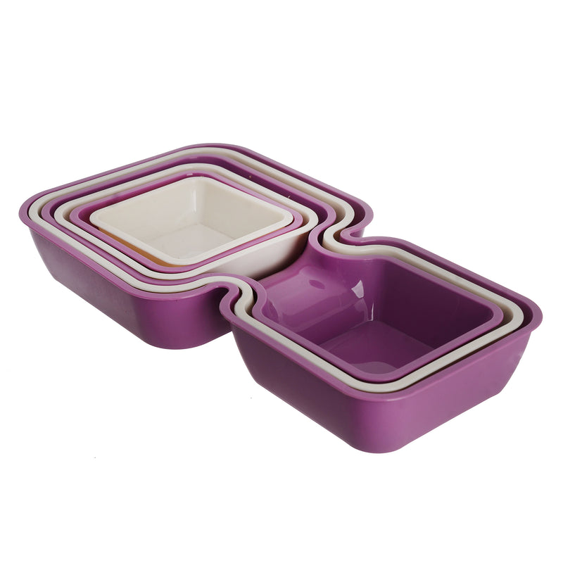 Snack plate set, 6 pieces of different sizes