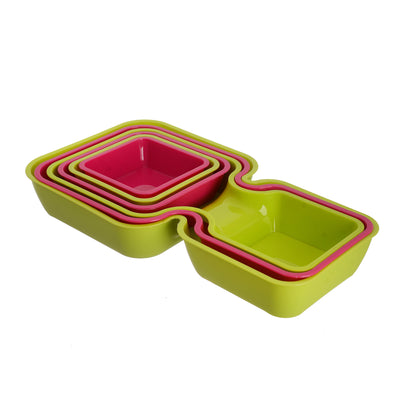 Snack plate set, 6 pieces of different sizes