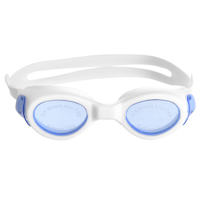 Swimming goggles with a white case from Speedo