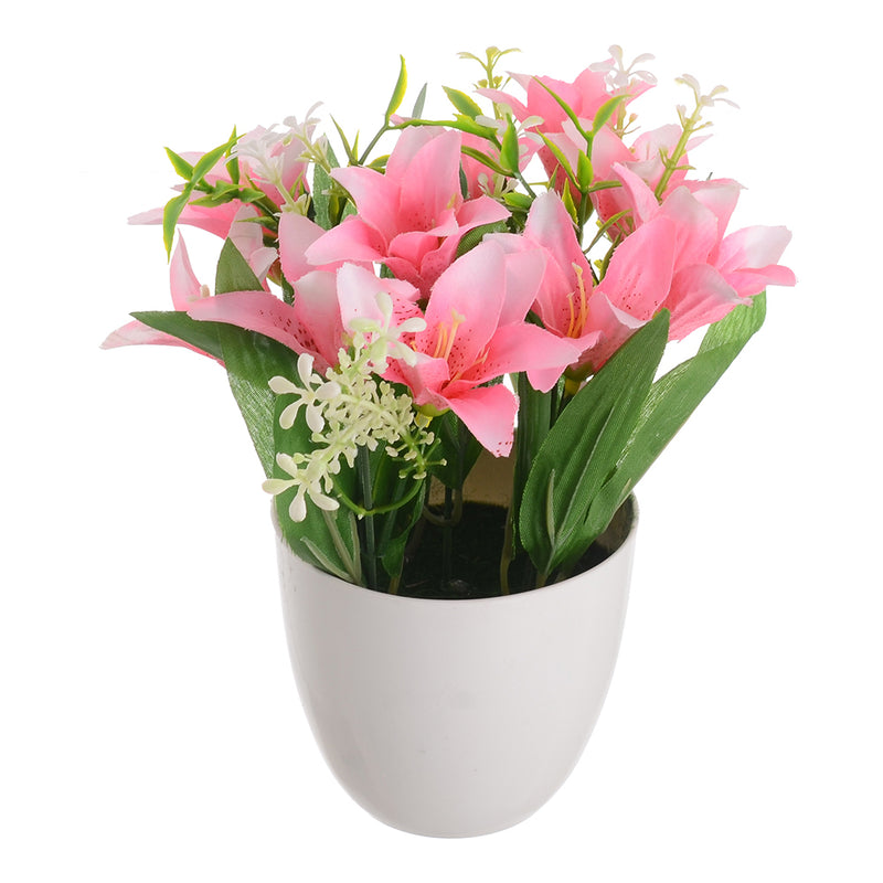 Plastic vase and artificial flower