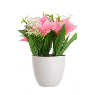 Plastic vase and artificial flower