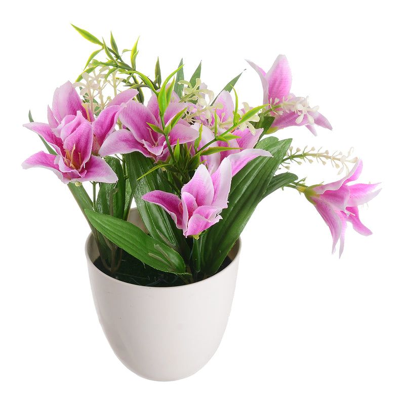 Plastic vase and artificial flower