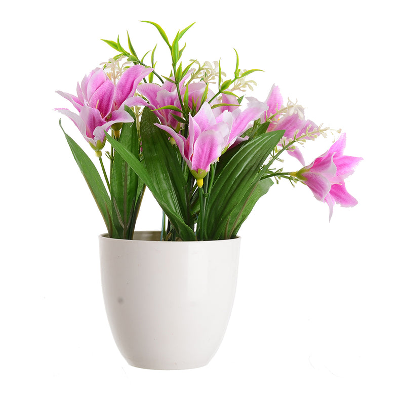 Plastic vase and artificial flower