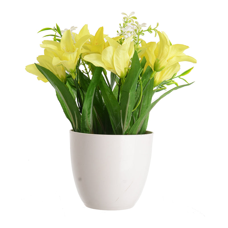 Plastic vase and artificial flower