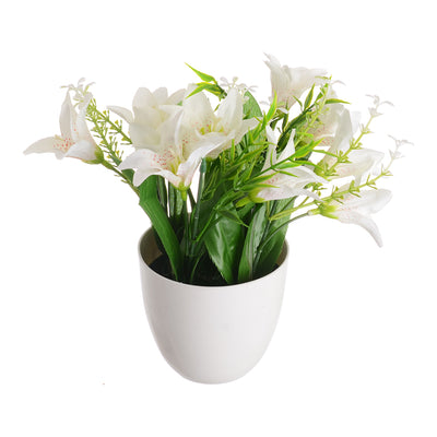 Plastic vase and artificial flower