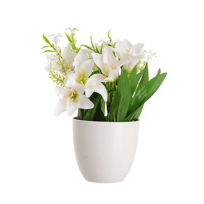 Plastic vase and artificial flower