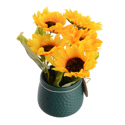 Home Sweet Home ceramic vase with artificial flowers