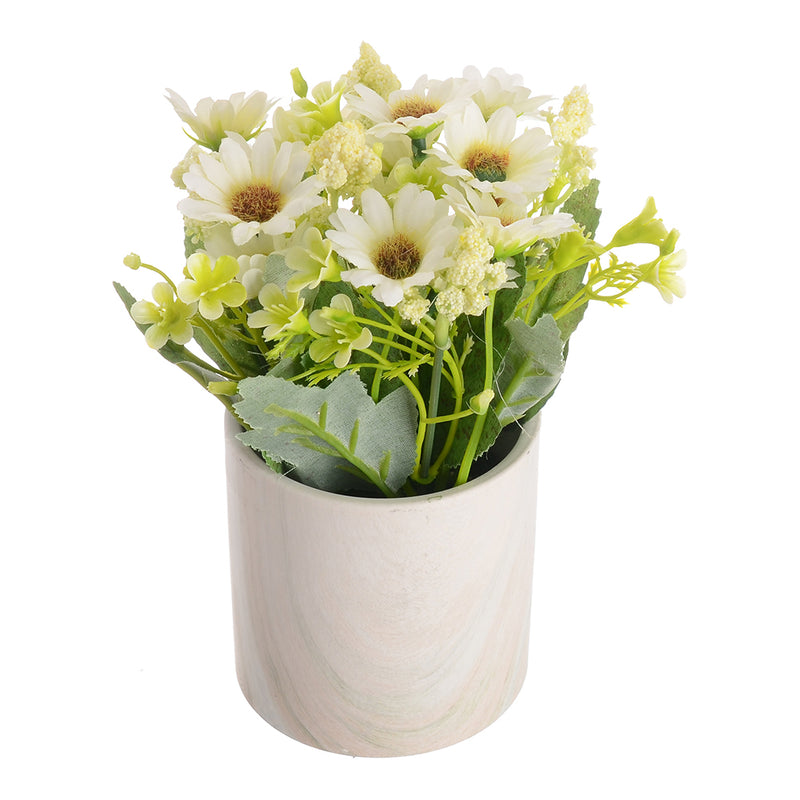 Ceramic vase with artificial flowers