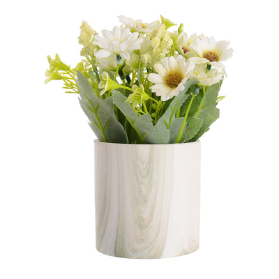 Ceramic vase with artificial flowers