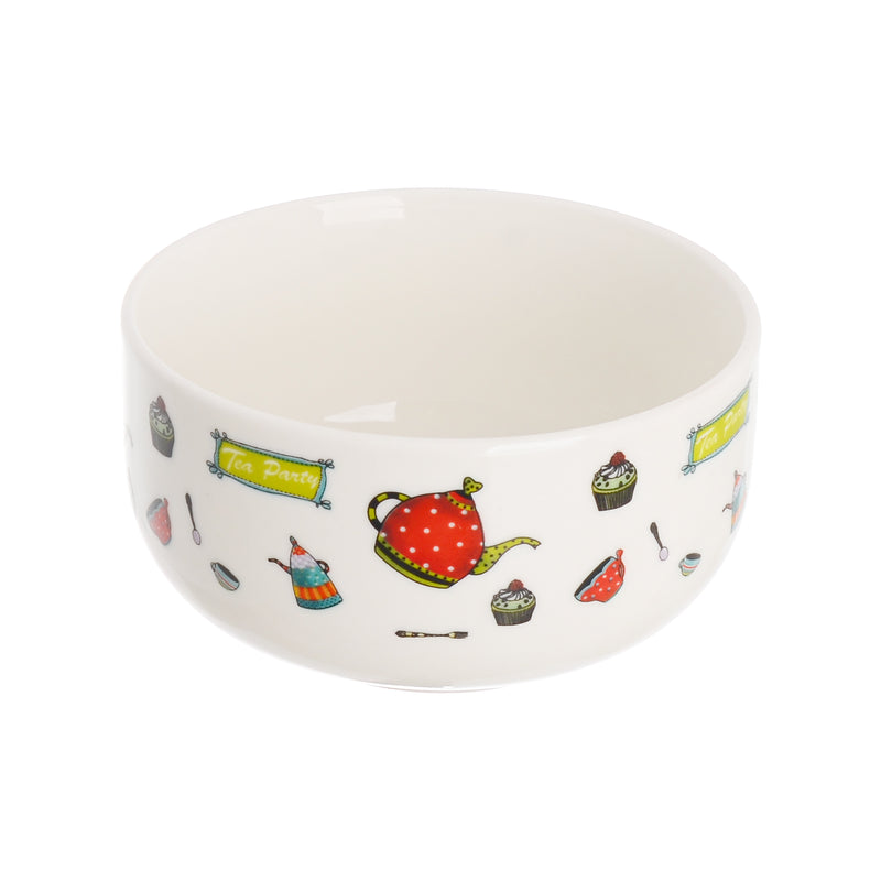 Circular soup serving bowl printed with cartoon shapes, 11*6 cm