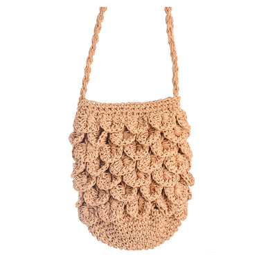 Crossbody bag crocheted with straw thread, 60×20