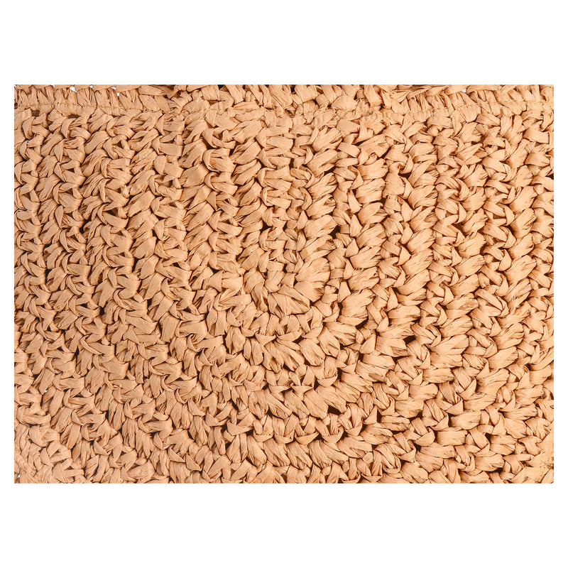 Straw beach bag, circular shape, 60 x 30 x 25 cm