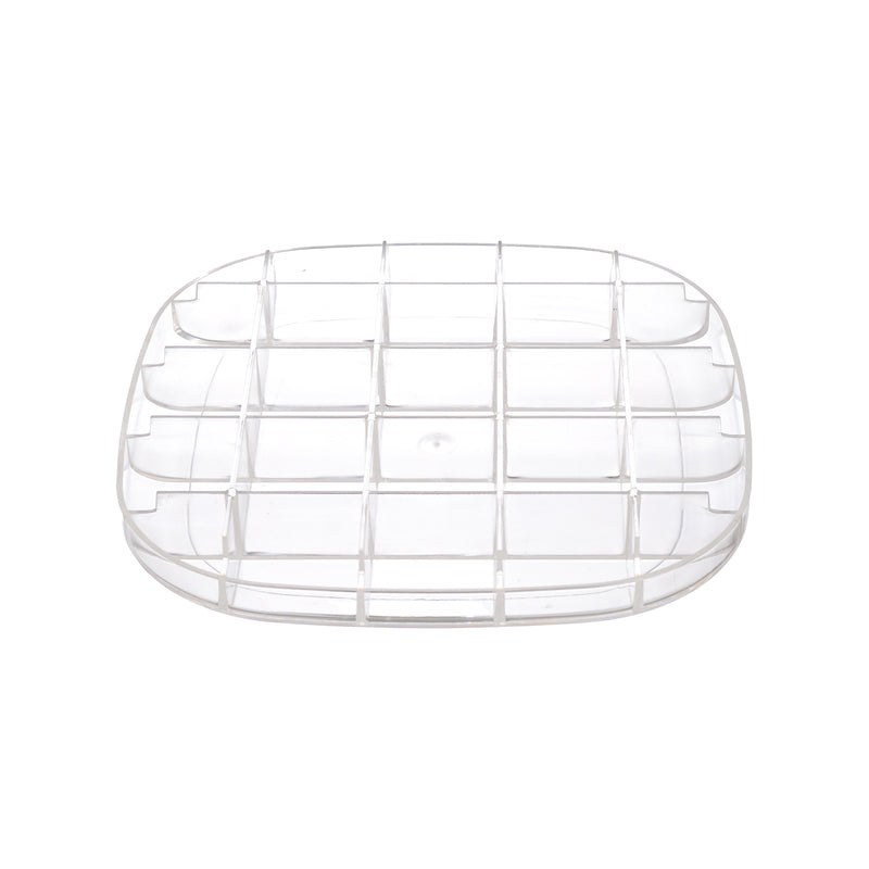 Transparent white acrylic jewelry organizer box, 3 levels, 15*15*7 cm, white color