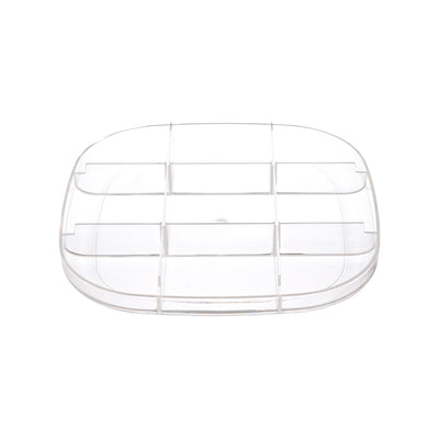 Transparent white acrylic jewelry organizer box, 3 levels, 15*15*7 cm, white color