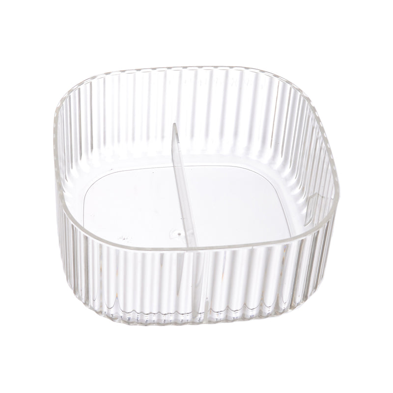 Transparent white acrylic jewelry organizer box, 3 levels, 15*15*7 cm, white color