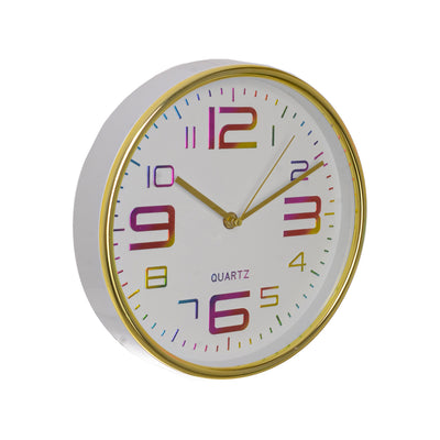 Round wall clock, 24 cm, white color