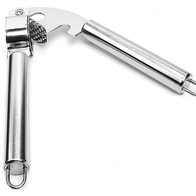 Garlic and ginger press, stainless steel, silver, 19 cm