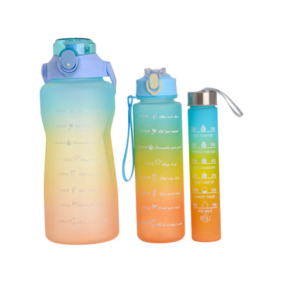 Numbered sports water bottle 3 pieces in different sizes