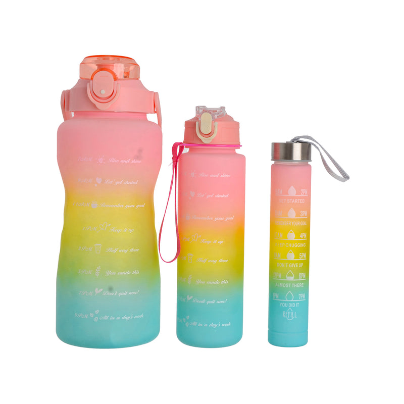 Numbered sports water bottle 3 pieces in different sizes