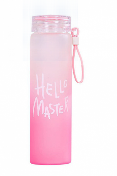 500ml Hello Master printed transparent water bottle