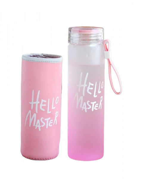 500ml Hello Master printed transparent water bottle