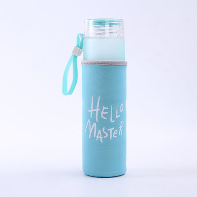 500ml Hello Master printed transparent water bottle