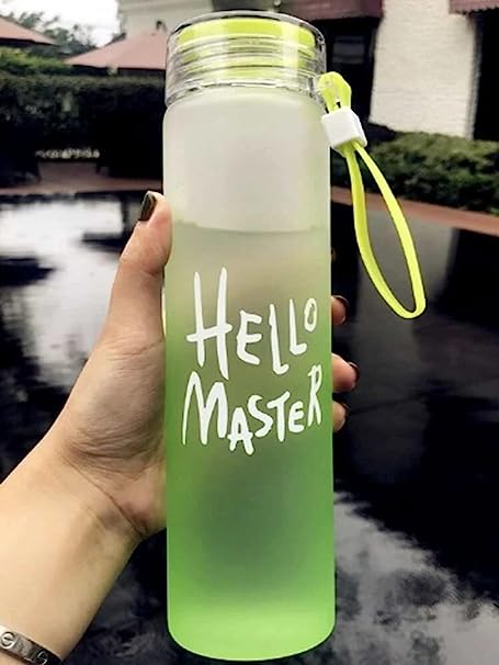 500ml Hello Master printed transparent water bottle