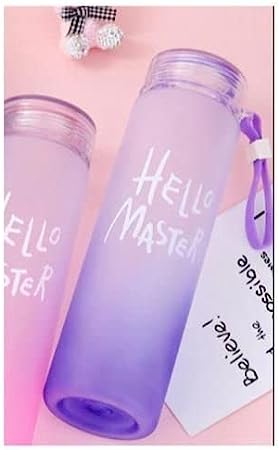 500ml Hello Master printed transparent water bottle