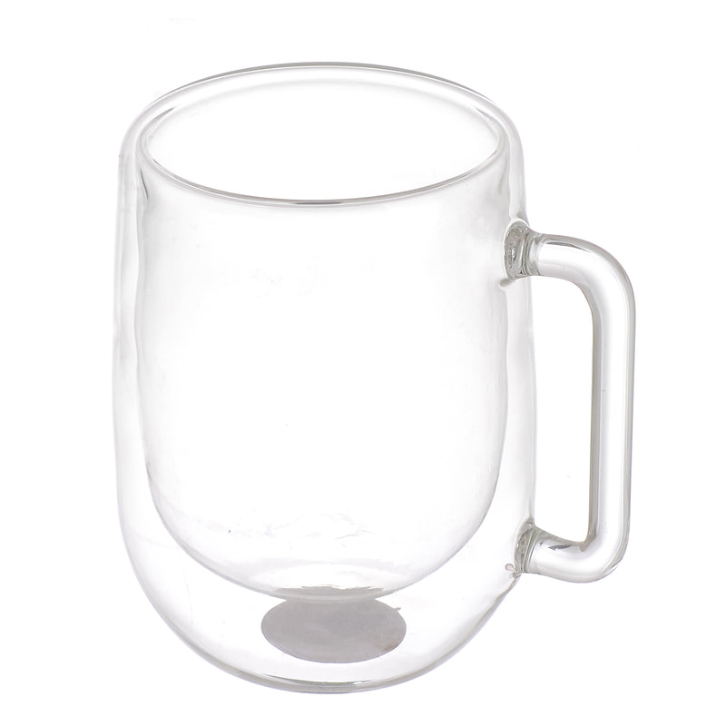 Coffee mug with double insulated glass, transparent color, 11 x 7 cm
