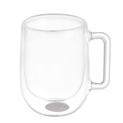 Coffee mug with double insulated glass, transparent color, 11 x 7 cm