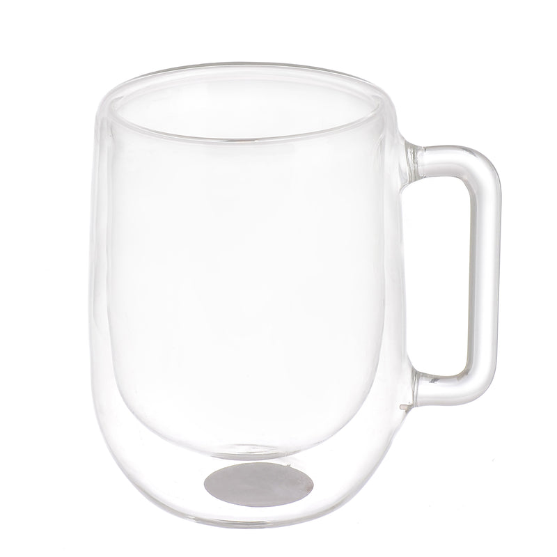 Coffee mug with double insulated glass, transparent color, 11 x 7 cm