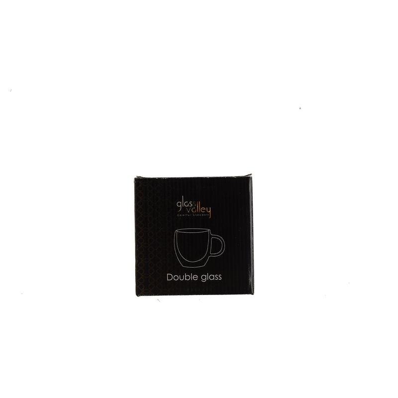 Coffee mug with double insulated glass, transparent color, 11 x 7 cm